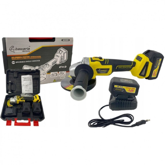 Akumuliatorinis kampinis šlifuoklis BAWARIA 18V