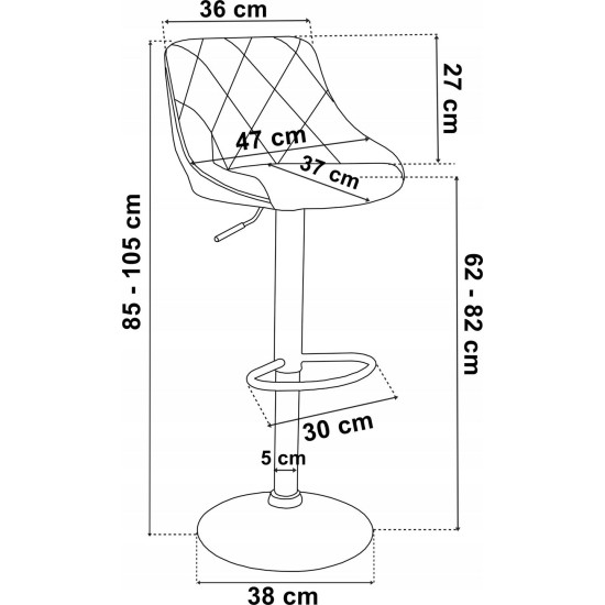 Baro kėdė CYDRO velvetas juodas Baro kėdė CYDRO velvetas juodas