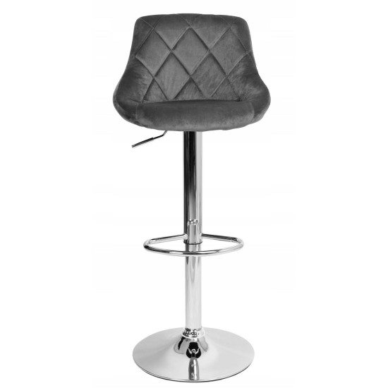 Baro kėdė CYDRO chrominis velvetas nikeliuota koja Baro kėdė CYDRO chrominis velvetas nikeliuota koja