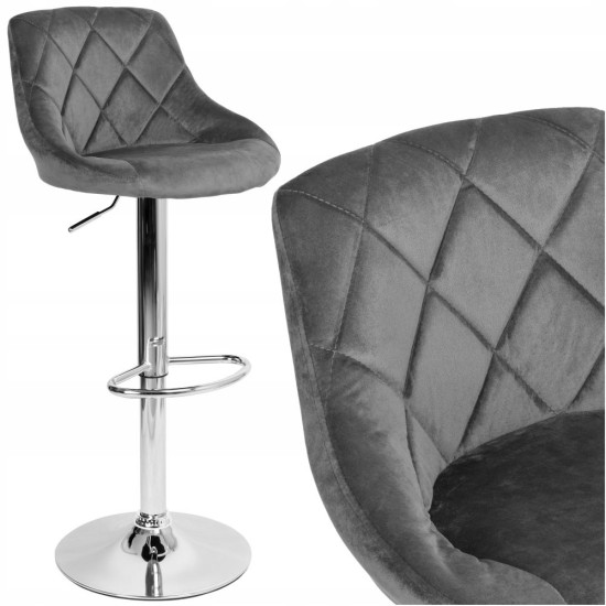 Baro kėdė CYDRO chrominis velvetas nikeliuota koja Baro kėdė CYDRO chrominis velvetas nikeliuota koja